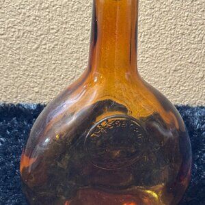 Antique Glassboro Amber Glass Bottle Embossed With Cork Closure Wheaton NJ